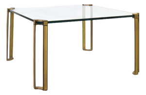 Hollywood Regency Brass and Glass Coffee Table by Peter Ghyczy, 1970s