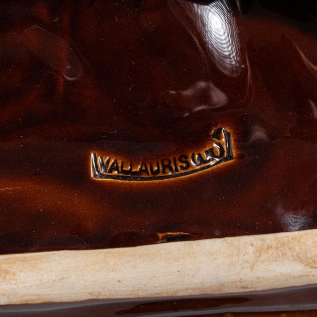 Ceramic 1960s France Burnt Orange Ceramic Platter For Sale - Image 7 of 15
