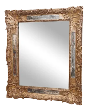 18th Century French Gilded Parclose Mirror