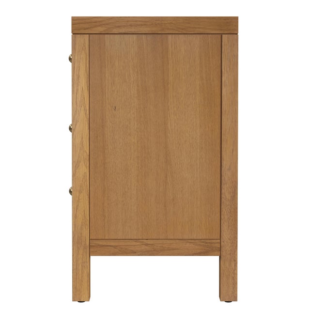 2020s Nora 25 in. W Rectangular Wood 3 Drawer Nightstand, Light Natural For Sale - Image 5 of 8