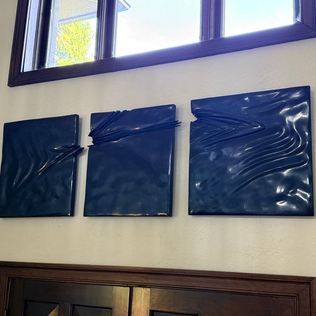 Black Steven Meyers Carrara Marble Triptych For Sale - Image 8 of 10