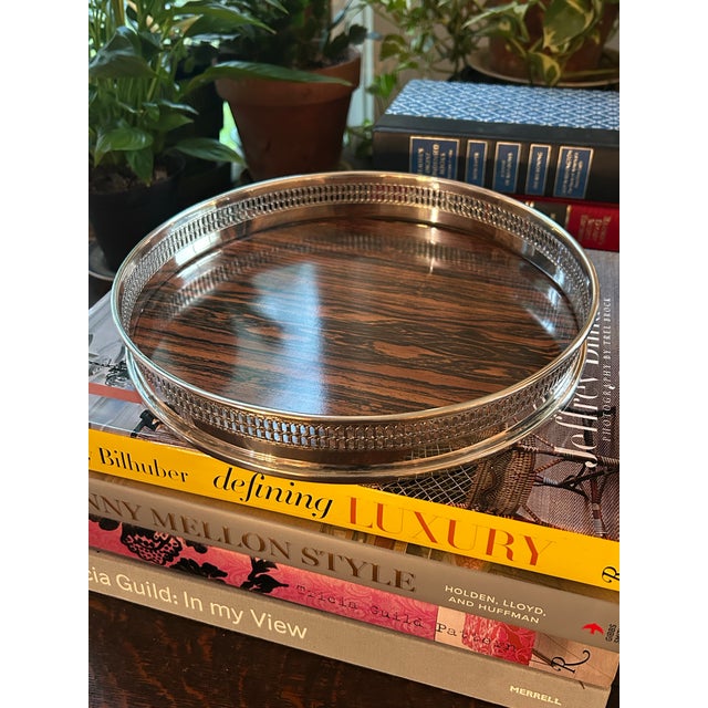 Perfect for a bar cart, this is a vintage Italian gallery tray dating to the mid-20th century, circa 1960s–1970s. This...