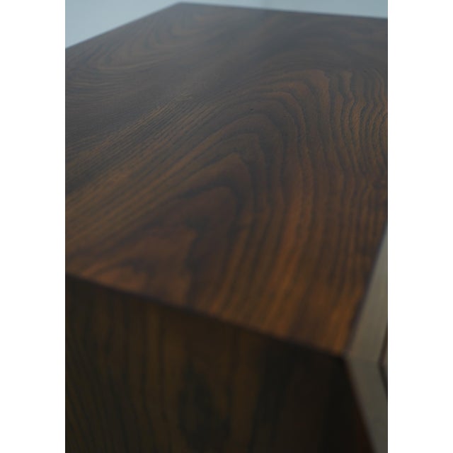 Pair of Henredon Oak Campaign Style Drop Front Nightstands For Sale - Image 11 of 18