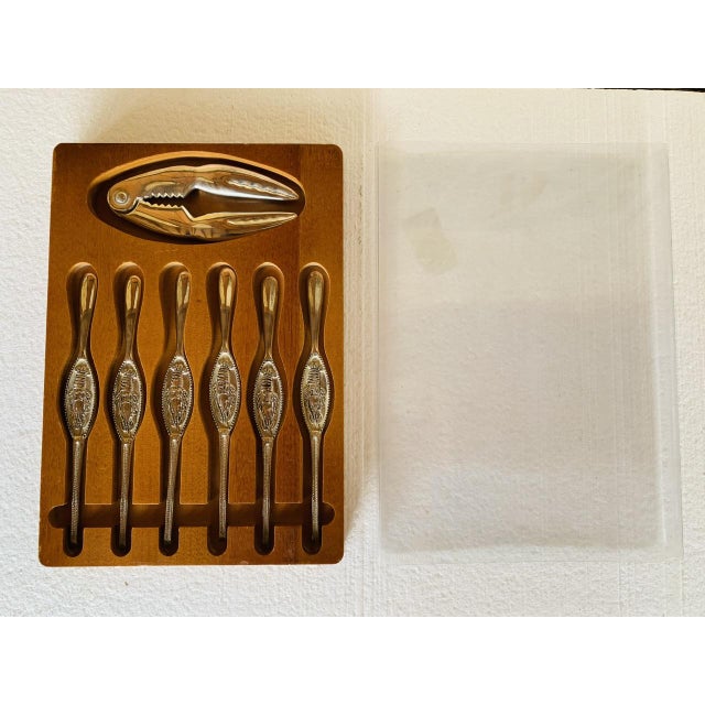 Vintage Silver-Plated Lobster Forks and Cracker from Silea, 1970s, Set of 7 For Sale - Image 18 of 18