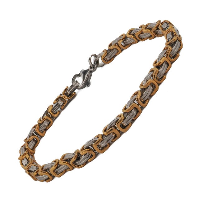 Early 21st Century Two Color Design Bold Chain Men's Bracelet For Sale - Image 5 of 7
