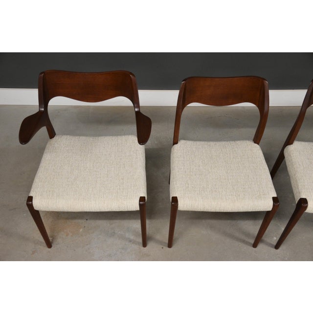 Mid-Century Modern 1950s Niels Moller Danish Teak Dining Chairs - Set of 4 For Sale - Image 3 of 11