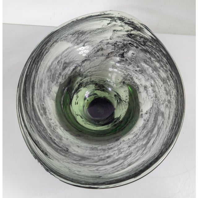 Glass Mid-Century Modern Free Form Handmade Art Glass Bowl For Sale - Image 7 of 13