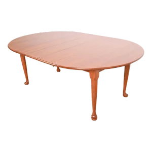 Stickley American Colonial Solid Cherry Wood Extension Dining Table, Newly Refinished