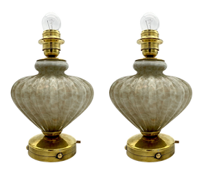 Murano Glass Bedside Table Lamps by Avem, Set of 2