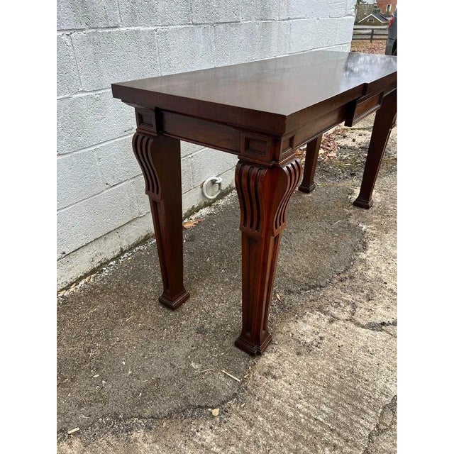 Late 20th Century Hickory Chair Furniture Solid Cherry Console Table For Sale - Image 10 of 11