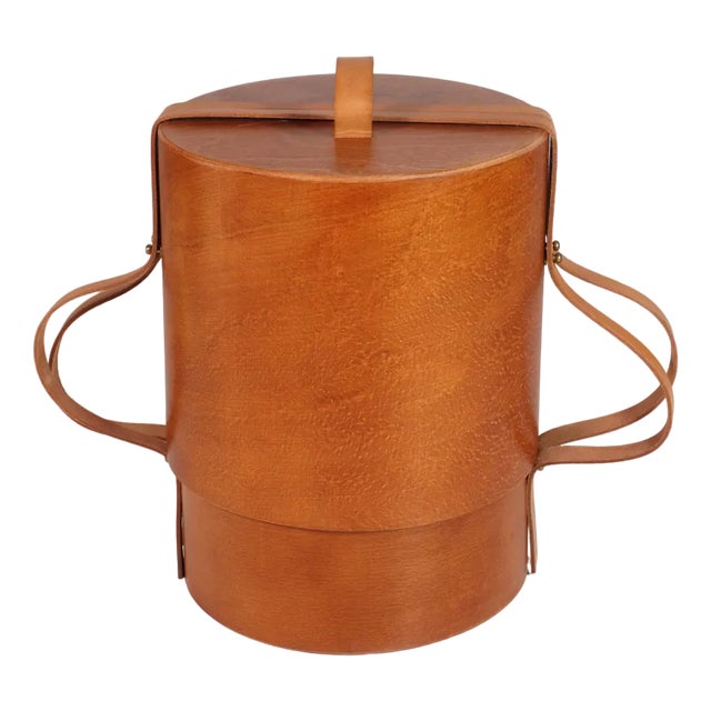 Italian Wooden and Leather Box by Ingo Knuth for DNK Daniela Mola, 1970 For Sale