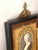 Metal 19th Century Cassette Frame with Bronze Cornice and Print of a Lady, France For Sale - Image 7 of 11