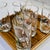 Vintage Ned Smith Waterfowl Series Highball Glasses Set of 6 - 22k Gold Rim Crinkle Textured For Sale In Dallas - Image 6 of 13