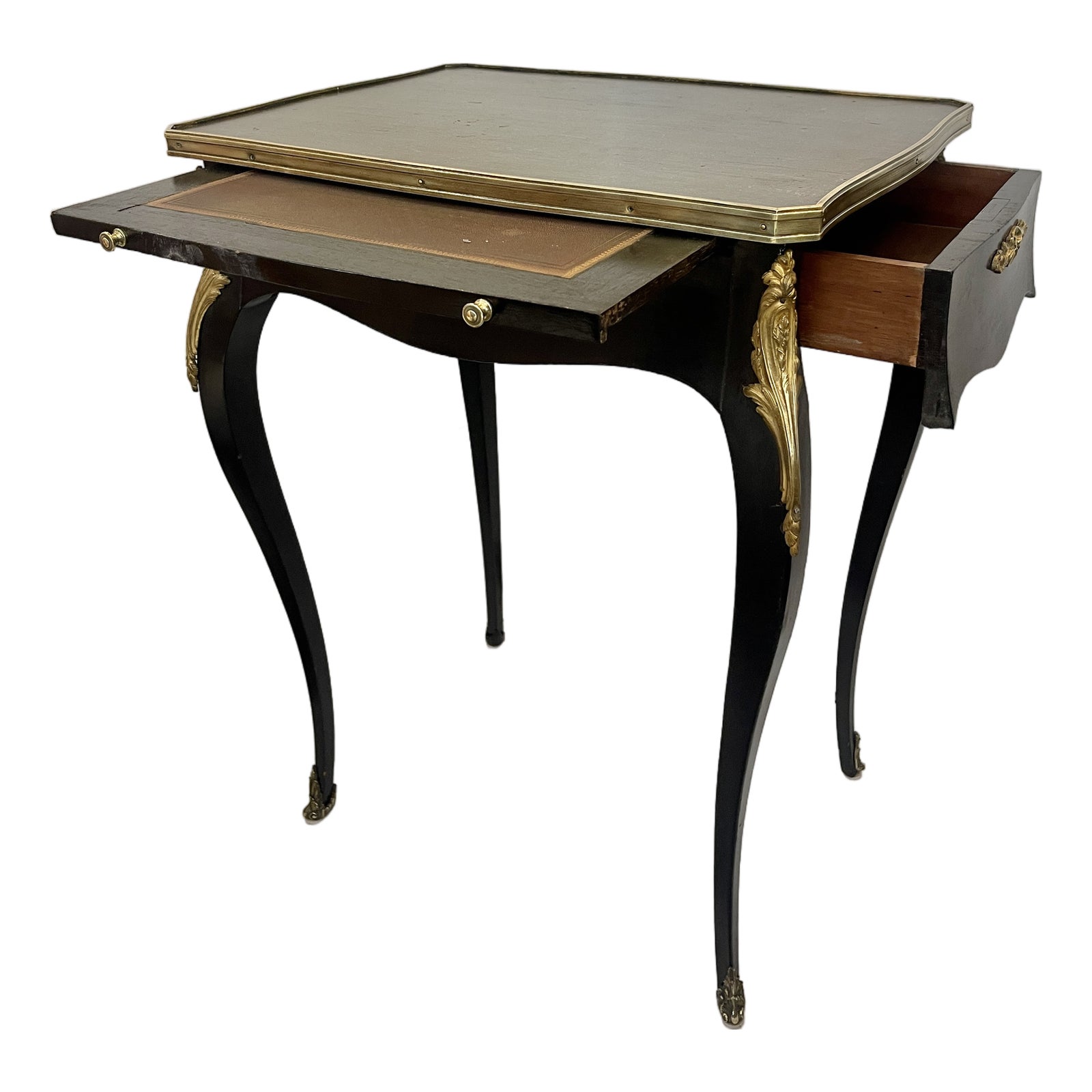 French Napoleon III Ebonized Mechanical Writing Table & Vanity, 19th ...