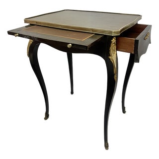 French Napoleon III Ebonized Mechanical Writing Table & Vanity, 19th Century For Sale