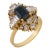 Vintage Gia 2.00 Carat Sapphire Diamond 18k Yellow Gold Ring, Size 8.25 For Sale