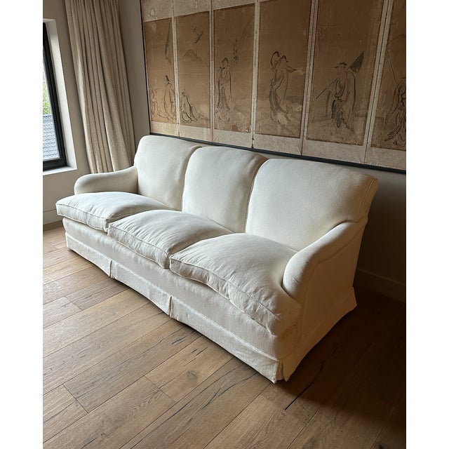3-Seater Sofa in Linen by Peter Dudgeon, 1990s For Sale - Image 3 of 14