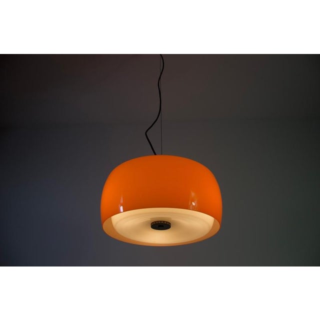 Mid-Century Orange Glass Ceiling Lamp attributed to Stilnovo, Italy, 1960s For Sale - Image 14 of 17