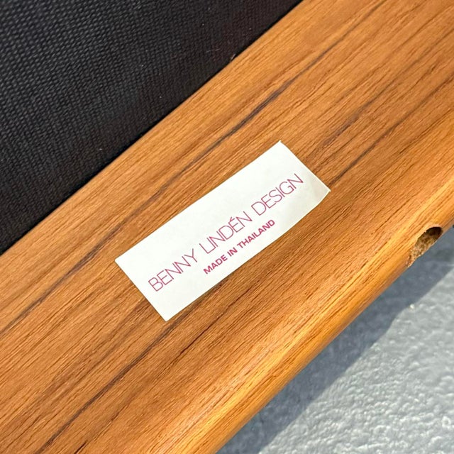 Brown 1970s Set of 6 Teak Slat Back Dining Chairs by Benny Linden For Sale - Image 8 of 8