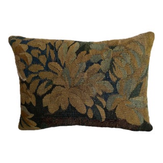 17th Century Antique Flemish Floral Tapestry Pillow For Sale