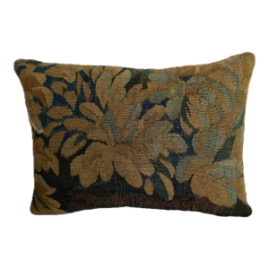 17th Century Antique Flemish Floral Tapestry Pillow