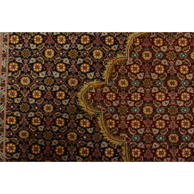 Fine Tabriz Rug 9’9” X 12’7” Blue Wool Traditional Hand-Knotted Carpet For Sale - Image 11 of 15