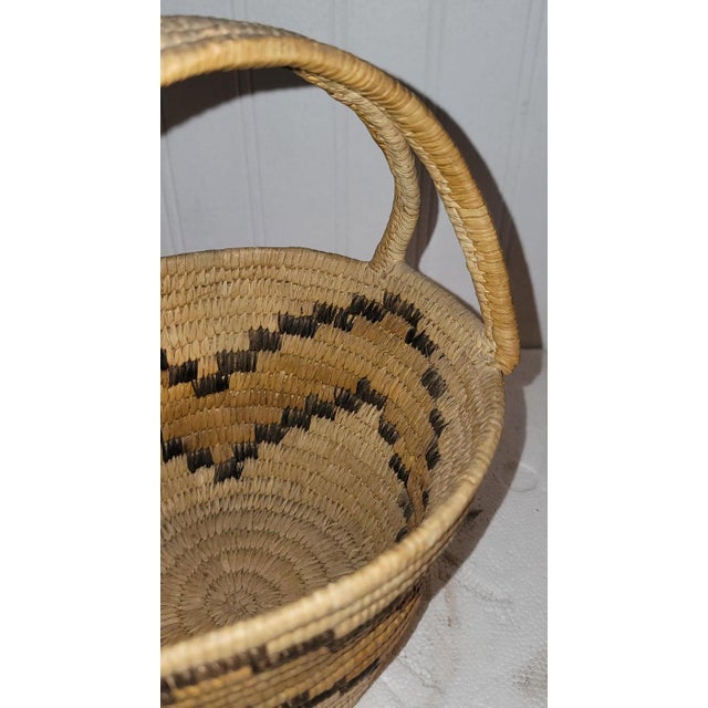 1940s Decorative Hand Woven Basket For Sale In Los Angeles - Image 6 of 7