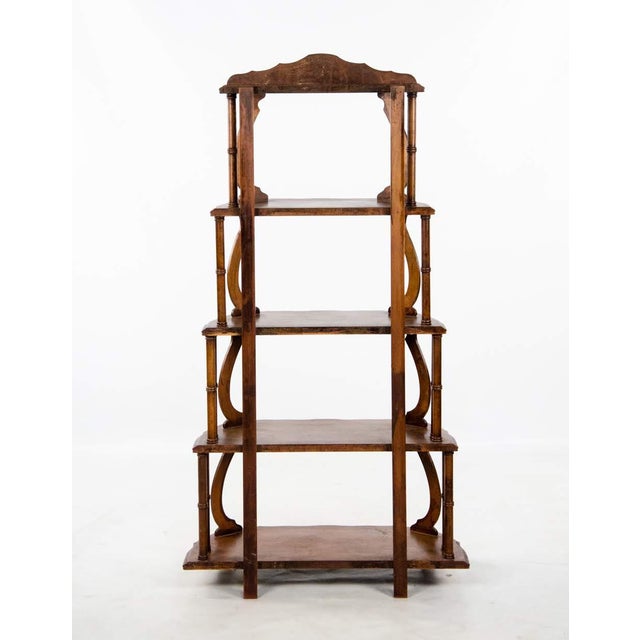 Mid 19th Century Antique Victorian Walnut 5 Tier Etagere Shelf Chairish