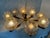 Vintage 8-Arm Chandelier with Textured Glass Shades and Wooden Elements, 1970s For Sale - Image 11 of 12