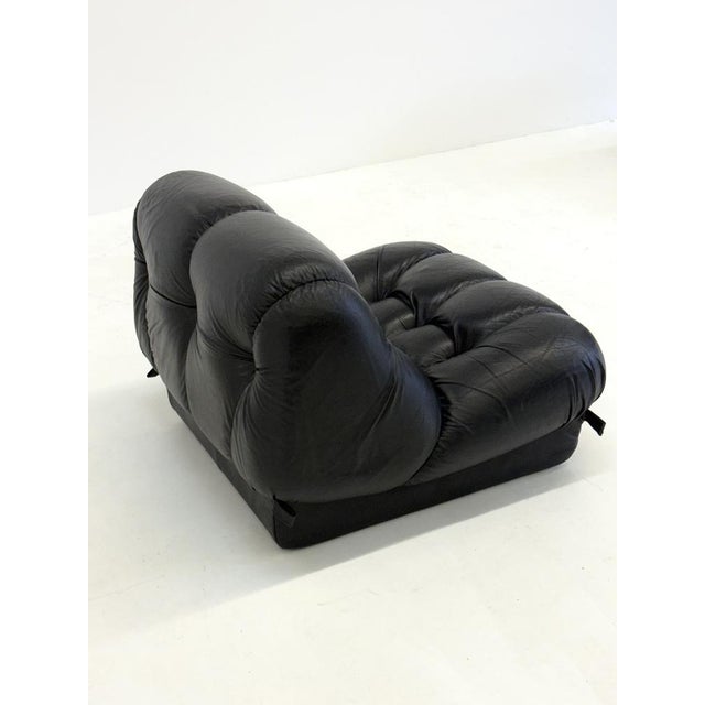 Black Leather Nuvolone Modular Lounge Sofa by Rino Maturi for Mimo Padova, 1970s, Set of 5 For Sale - Image 9 of 15