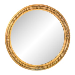 Friedman Brothers Boulogne Round Mirror in Classic Gold - 29" For Sale