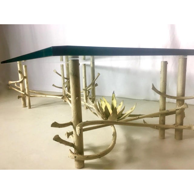 1970s Large Silas Seandel Wrought Iron Coffee Table |Southwest Desert Design For Sale - Image 5 of 9