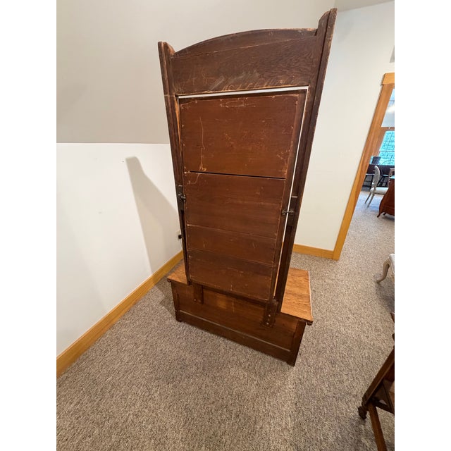 Antique Victorian Oak Princess Chest For Sale - Image 11 of 12