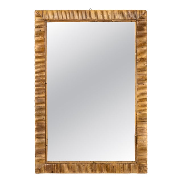 Midcentury Wall Mirror in the style of Vivai Del Sud, Italy, 1970s For Sale