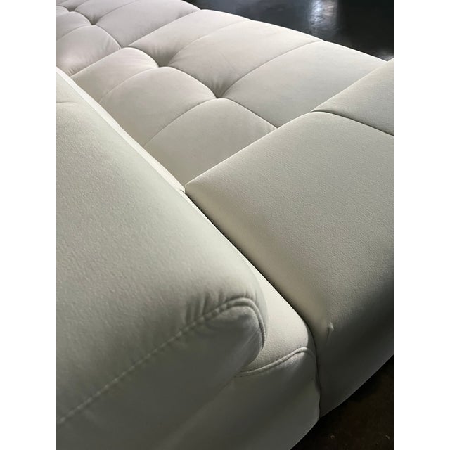 Large Cantoni 3-Pc Modular Sectional Sofa in Off-White Cream Micro-Suede, Like New For Sale - Image 12 of 14
