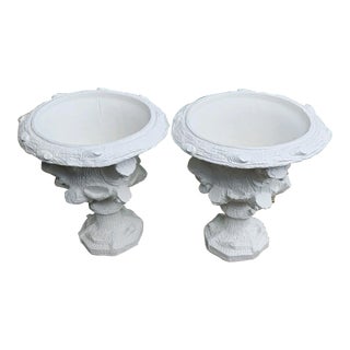 Pair of John Rosselli Fiberglass Faux Bois Planters For Sale