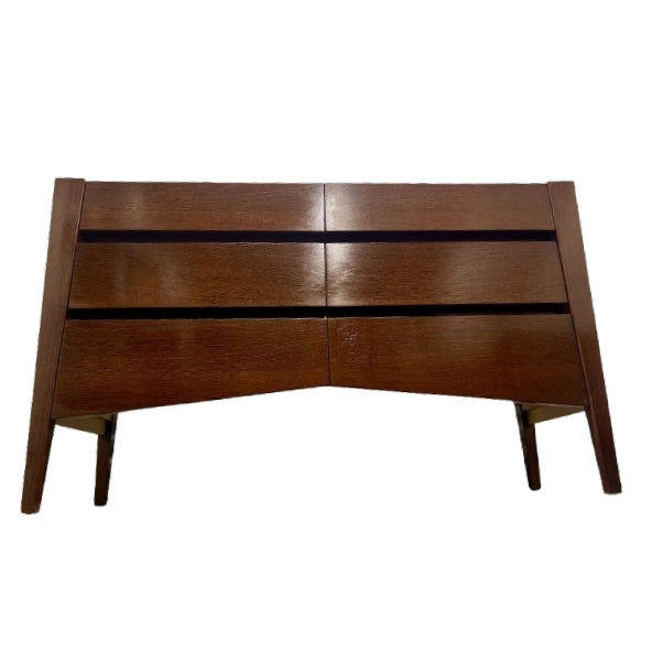 2010s Custom Berman Rosetti Exotic Wenge Wood 6 Drawer Canted Console Dresser. For Sale - Image 5 of 15