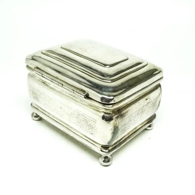 Metal Biedermeier Sugar Bowl from Merchant, Poland, 1890s For Sale - Image 7 of 9