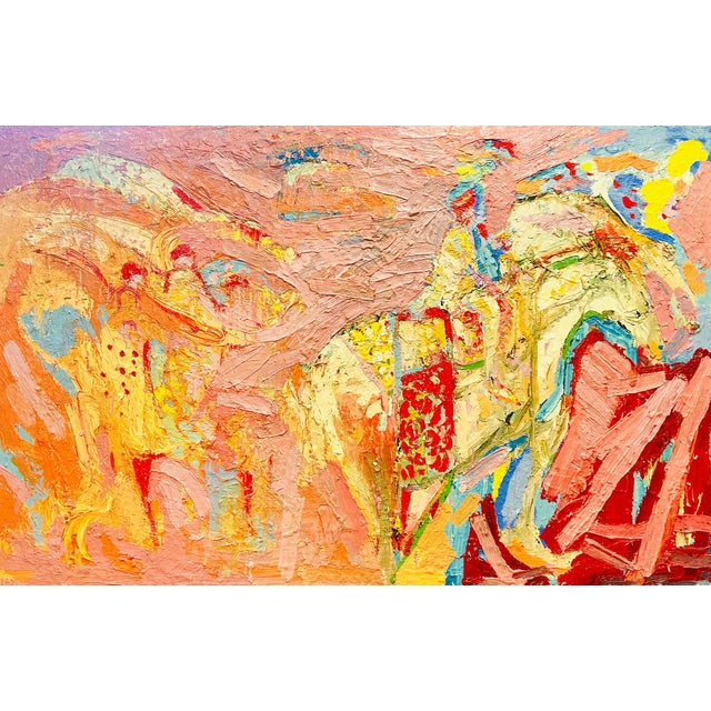 "Rajasthan Wedding Horse" Abstract Expressionist Oil Painting by Paul Wadsworth For Sale