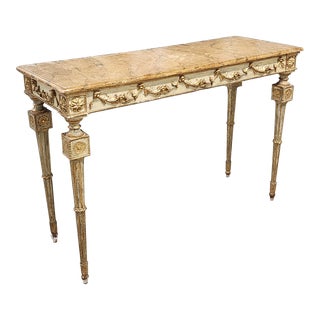 Antique French Louis XVI Style Italian Giltwood Console For Sale
