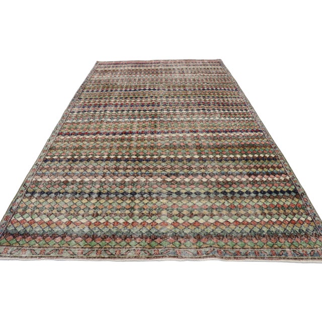 Vintage Turkish Sivas Rug With Mid-Century Modern Style - 05'03 X 09'00 For Sale - Image 4 of 10