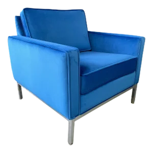 1970s Steelcase Chromed Steel Lounge Chair