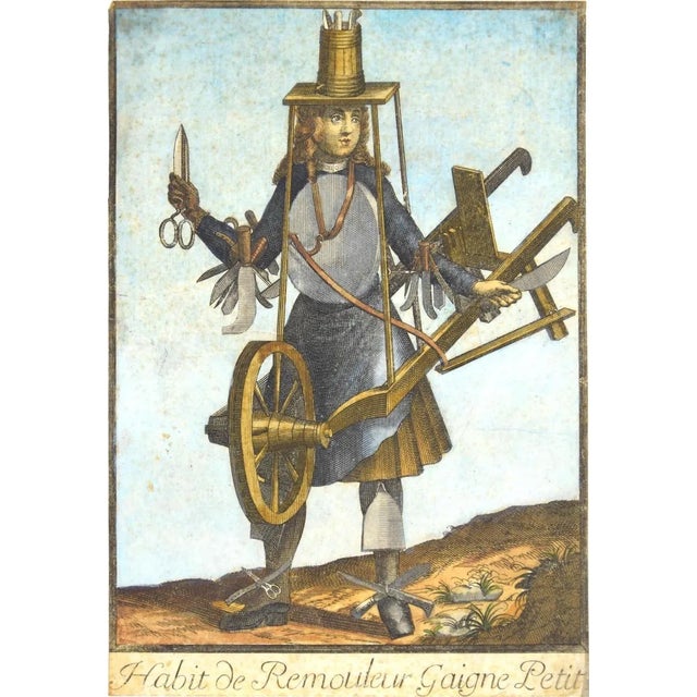Unknown, Habit De Remouleur Gaigne Petit, Etching, Late 17th Century For Sale