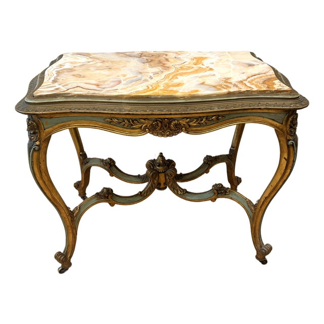 Late 19th Century Louis XVI Style Table With Onyx Top For Sale