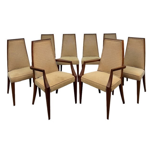 Set of Eight Mid-Century Dining Chairs Attributed to Grosfeld House For Sale