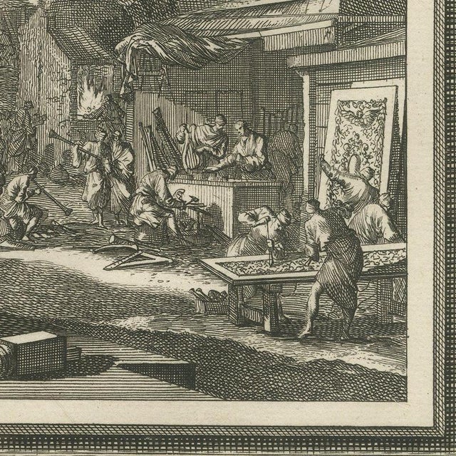 Pieter Mortier, Building of Solomon's Temple and Its Golden Altar, Pieter 1700, Engraving For Sale - Image 6 of 12