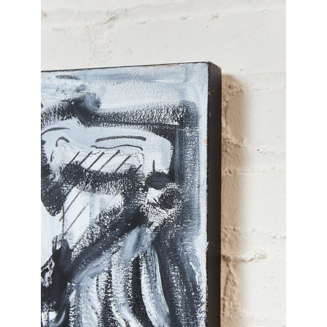Late 20th Century Black and White Acrylic Abstract by Shant Beudjekian For Sale - Image 9 of 9