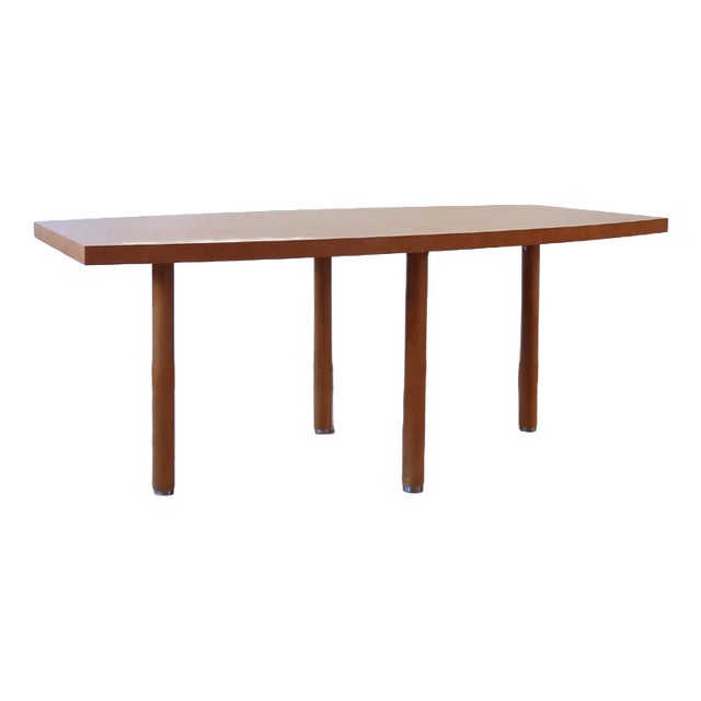 Large Scandinavian Modern Dining Table with Boat-Shaped Top, 1980s For Sale