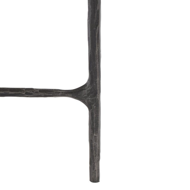 Early 21st Century Jessa Metal Round End Table in Black with Glass Top For Sale - Image 5 of 8