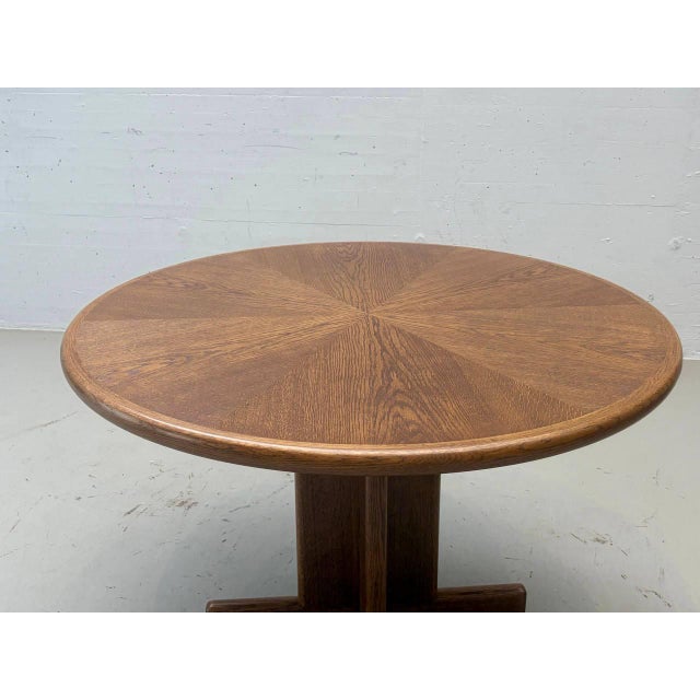 Vintage Round Dining Table in Oak, 1970s For Sale - Image 9 of 16